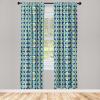 Ambesonne Exotic Boho Curtains, Simple Design Modern Linear Flamingo Pattern with Leaves Neutral Art, Window Treatments 2 Panel Set for Living Room Bedroom, Pair of – 28″ x 63″, Pale Azure Blue Coral(Dark Lavender Pale Orange)