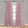 Ambesonne Exotic Boho Curtains, Simple Design Modern Linear Flamingo Pattern with Leaves Neutral Art, Window Treatments 2 Panel Set for Living Room Bedroom, Pair of – 28″ x 63″, Pale Azure Blue Coral(Dried Rose Pale Pink)