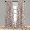 Ambesonne Exotic Boho Curtains, Simple Design Modern Linear Flamingo Pattern with Leaves Neutral Art, Window Treatments 2 Panel Set for Living Room Bedroom, Pair of – 28″ x 63″, Pale Azure Blue Coral(Green Brown White Coral)