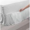 Ambesonne Floral Bedskirt, Soft Toned Flower Petals Traditional Oriental Leafy in Neutral Muted Tones, Bedroom Decor Wrap Around Elastic Bed Skirt Gathered Design, King, Pale Taupe and White