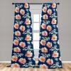 Ambesonne Floral Curtains, Fashion Design Garden Artwork of Repetitive Red Peony Flowers Neutral, Window Treatments 2 Panel Set for Living Room Bedroom, Pair of – 28″ x 84″, Dark Coral Pale Caramel(Coral Beige Night Blue)