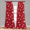 Ambesonne Floral Curtains, Fashion Design Garden Artwork of Repetitive Red Peony Flowers Neutral, Window Treatments 2 Panel Set for Living Room Bedroom, Pair of – 28″ x 84″, Dark Coral Pale Caramel(Dark Coral Pale Caramel)