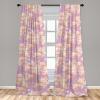 Ambesonne Floral Curtains, Fashion Design Garden Artwork of Repetitive Red Peony Flowers Neutral, Window Treatments 2 Panel Set for Living Room Bedroom, Pair of – 28″ x 84″, Dark Coral Pale Caramel(Blush Lilac Pale Yellow)