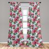 Ambesonne Floral Curtains, Fashion Design Garden Artwork of Repetitive Red Peony Flowers Neutral, Window Treatments 2 Panel Set for Living Room Bedroom, Pair of – 28″ x 84″, Dark Coral Pale Caramel(Pink Green and Soft Blue)