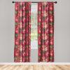 Ambesonne Floral Curtains, Fashion Design Garden Artwork of Repetitive Red Peony Flowers Neutral, Window Treatments 2 Panel Set for Living Room Bedroom, Pair of – 28″ x 84″, Dark Coral Pale Caramel(Slate Brown Dark Coral)