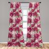 Ambesonne Floral Curtains, Fashion Design Garden Artwork of Repetitive Red Peony Flowers Neutral, Window Treatments 2 Panel Set for Living Room Bedroom, Pair of – 28″ x 84″, Dark Coral Pale Caramel(Peacock Green and Magenta)