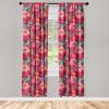 Ambesonne Floral Curtains, Fashion Design Garden Artwork of Repetitive Red Peony Flowers Neutral, Window Treatments 2 Panel Set for Living Room Bedroom, Pair of – 28″ x 84″, Dark Coral Pale Caramel(Dark Coral Turquoise)