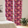 Ambesonne Floral Curtains, Fashion Design Garden Artwork of Repetitive Red Peony Flowers Neutral, Window Treatments 2 Panel Set for Living Room Bedroom, Pair of – 28″ x 84″, Dark Coral Pale Caramel(Magenta Yellow Jade Green)
