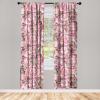 Ambesonne Floral Curtains, Fashion Design Garden Artwork of Repetitive Red Peony Flowers Neutral, Window Treatments 2 Panel Set for Living Room Bedroom, Pair of – 28″ x 84″, Dark Coral Pale Caramel(Pale Pink Laurel Green)