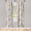 Ambesonne Floral Curtains, Fashion Design Garden Artwork of Repetitive Red Peony Flowers Neutral, Window Treatments 2 Panel Set for Living Room Bedroom, Pair of – 28″ x 84″, Dark Coral Pale Caramel(Pale Peach Dust and Off White)
