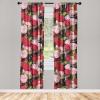 Ambesonne Floral Curtains, Fashion Design Garden Artwork of Repetitive Red Peony Flowers Neutral, Window Treatments 2 Panel Set for Living Room Bedroom, Pair of – 28″ x 84″, Dark Coral Pale Caramel(Dark Coral and Green Brown)