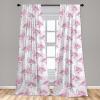 Ambesonne Floral Curtains, Fashion Design Garden Artwork of Repetitive Red Peony Flowers Neutral, Window Treatments 2 Panel Set for Living Room Bedroom, Pair of – 28″ x 84″, Dark Coral Pale Caramel(Pale Fuchsia Violet and White)