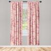 Ambesonne Floral Curtains, Fashion Design Garden Artwork of Repetitive Red Peony Flowers Neutral, Window Treatments 2 Panel Set for Living Room Bedroom, Pair of – 28″ x 84″, Dark Coral Pale Caramel(Pale Rose Pale Yellow Tan)