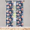 Ambesonne Floral Curtains, Fashion Design Garden Artwork of Repetitive Red Peony Flowers Neutral, Window Treatments 2 Panel Set for Living Room Bedroom, Pair of – 28″ x 84″, Dark Coral Pale Caramel(Coral Beige Night Blue)