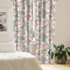 Ambesonne Floral Curtains, Fashion Design Garden Artwork of Repetitive Red Peony Flowers Neutral, Window Treatments 2 Panel Set for Living Room Bedroom, Pair of – 28″ x 84″, Dark Coral Pale Caramel(Pale Peach Dust and Off White)