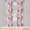 Ambesonne Floral Curtains, Fashion Design Garden Artwork of Repetitive Red Peony Flowers Neutral, Window Treatments 2 Panel Set for Living Room Bedroom, Pair of – 28″ x 84″, Dark Coral Pale Caramel(Pink White and Green)