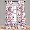 Ambesonne Floral Curtains, Fashion Design Garden Artwork of Repetitive Red Peony Flowers Neutral, Window Treatments 2 Panel Set for Living Room Bedroom, Pair of – 28″ x 84″, Dark Coral Pale Caramel(Lavender Blue and Pink)