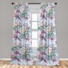 Ambesonne Floral Curtains, Fashion Design Garden Artwork of Repetitive Red Peony Flowers Neutral, Window Treatments 2 Panel Set for Living Room Bedroom, Pair of – 28″ x 84″, Dark Coral Pale Caramel(Fern Green Pale Rust)