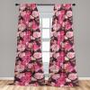 Ambesonne Floral Curtains, Fashion Design Garden Artwork of Repetitive Red Peony Flowers Neutral, Window Treatments 2 Panel Set for Living Room Bedroom, Pair of – 28″ x 84″, Dark Coral Pale Caramel(Pastel Pink Dark Mauve)