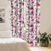 Ambesonne Floral Curtains, Fashion Design Garden Artwork of Repetitive Red Peony Flowers Neutral, Window Treatments 2 Panel Set for Living Room Bedroom, Pair of – 28″ x 84″, Dark Coral Pale Caramel(Rose Dried Rose Green)