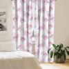 Ambesonne Floral Curtains, Fashion Design Garden Artwork of Repetitive Red Peony Flowers Neutral, Window Treatments 2 Panel Set for Living Room Bedroom, Pair of – 28″ x 84″, Dark Coral Pale Caramel(Pale Fuchsia Violet and White)