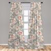 Ambesonne Floral Curtains, Fashion Design Garden Artwork of Repetitive Red Peony Flowers Neutral, Window Treatments 2 Panel Set for Living Room Bedroom, Pair of – 28″ x 84″, Dark Coral Pale Caramel(Pale Peach Dust and Off White)