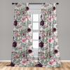 Ambesonne Floral Curtains, Fashion Design Garden Artwork of Repetitive Red Peony Flowers Neutral, Window Treatments 2 Panel Set for Living Room Bedroom, Pair of – 28″ x 84″, Dark Coral Pale Caramel(Rose Dried Rose Dust)