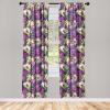 Ambesonne Floral Curtains, Fashion Design Garden Artwork of Repetitive Red Peony Flowers Neutral, Window Treatments 2 Panel Set for Living Room Bedroom, Pair of – 28″ x 84″, Dark Coral Pale Caramel(Purple Pale Yellow and Green)