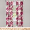Ambesonne Floral Curtains, Fashion Design Garden Artwork of Repetitive Red Peony Flowers Neutral, Window Treatments 2 Panel Set for Living Room Bedroom, Pair of – 28″ x 84″, Dark Coral Pale Caramel(Peacock Green and Magenta)