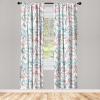 Ambesonne Floral Curtains, Neutral Colors Delicate Blooming Flowers Pattern Dreamy Blush Tone Art, Window Treatments 2 Panel Set for Living Room Bedroom, Pair of – 28″ x 63″, Hot Pink Charcoal Grey(Turquoise Seafoam White)