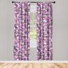 Ambesonne Floral Curtains, Neutral Colors Delicate Blooming Flowers Pattern Dreamy Blush Tone Art, Window Treatments 2 Panel Set for Living Room Bedroom, Pair of – 28″ x 63″, Hot Pink Charcoal Grey(Hot Pink Charcoal Grey)