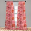 Ambesonne Floral Curtains, Neutral Colors Delicate Blooming Flowers Pattern Dreamy Blush Tone Art, Window Treatments 2 Panel Set for Living Room Bedroom, Pair of – 28″ x 63″, Hot Pink Charcoal Grey(Dark Coral Pale Peach)