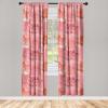 Ambesonne Floral Curtains, Neutral Colors Delicate Blooming Flowers Pattern Dreamy Blush Tone Art, Window Treatments 2 Panel Set for Living Room Bedroom, Pair of – 28″ x 63″, Hot Pink Charcoal Grey(Dark Coral Pale Peach)