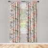 Ambesonne Floral Curtains, Neutral Colors Delicate Blooming Flowers Pattern Dreamy Blush Tone Art, Window Treatments 2 Panel Set for Living Room Bedroom, Pair of – 28″ x 63″, Hot Pink Charcoal Grey(Cinnamon Pale Yellow)