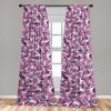 Ambesonne Floral Curtains, Neutral Colors Delicate Blooming Flowers Pattern Dreamy Blush Tone Art, Window Treatments 2 Panel Set for Living Room Bedroom, Pair of – 28″ x 63″, Hot Pink Charcoal Grey(Hot Pink Charcoal Grey)