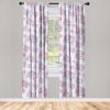 Ambesonne Floral Curtains, Neutral Colors Delicate Blooming Flowers Pattern Dreamy Blush Tone Art, Window Treatments 2 Panel Set for Living Room Bedroom, Pair of – 28″ x 63″, Hot Pink Charcoal Grey(Pale Purple Jade Green)
