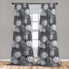 Ambesonne Floral Curtains, Neutral Colors Delicate Blooming Flowers Pattern Dreamy Blush Tone Art, Window Treatments 2 Panel Set for Living Room Bedroom, Pair of – 28″ x 63″, Hot Pink Charcoal Grey(Grey White)