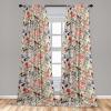 Ambesonne Floral Curtains, Neutral Colors Delicate Blooming Flowers Pattern Dreamy Blush Tone Art, Window Treatments 2 Panel Set for Living Room Bedroom, Pair of – 28″ x 63″, Hot Pink Charcoal Grey(Cinnamon Pale Yellow)