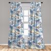 Ambesonne Floral Curtains, Neutral Colors Delicate Blooming Flowers Pattern Dreamy Blush Tone Art, Window Treatments 2 Panel Set for Living Room Bedroom, Pair of – 28″ x 63″, Hot Pink Charcoal Grey(Soft Blue Almond Ecru)