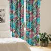 Ambesonne Floral Curtains, Neutral Colors Delicate Blooming Flowers Pattern Dreamy Blush Tone Art, Window Treatments 2 Panel Set for Living Room Bedroom, Pair of – 28″ x 63″, Hot Pink Charcoal Grey(Dried Rose Indigo Aqua)