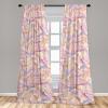 Ambesonne Floral Curtains, Neutral Colors Delicate Blooming Flowers Pattern Dreamy Blush Tone Art, Window Treatments 2 Panel Set for Living Room Bedroom, Pair of – 28″ x 63″, Hot Pink Charcoal Grey(Pale Peach Soft Pink)