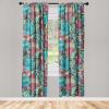 Ambesonne Floral Curtains, Neutral Colors Delicate Blooming Flowers Pattern Dreamy Blush Tone Art, Window Treatments 2 Panel Set for Living Room Bedroom, Pair of – 28″ x 63″, Hot Pink Charcoal Grey(Dried Rose Indigo Aqua)
