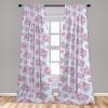 Ambesonne Floral Curtains, Neutral Colors Delicate Blooming Flowers Pattern Dreamy Blush Tone Art, Window Treatments 2 Panel Set for Living Room Bedroom, Pair of – 28″ x 63″, Hot Pink Charcoal Grey(Pale Purple Jade Green)