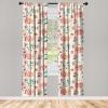 Ambesonne Floral Curtains, Neutral Colors Delicate Blooming Flowers Pattern Dreamy Blush Tone Art, Window Treatments 2 Panel Set for Living Room Bedroom, Pair of – 28″ x 63″, Hot Pink Charcoal Grey(Dark Coral Petrol Blue)