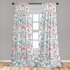 Ambesonne Floral Curtains, Neutral Colors Delicate Blooming Flowers Pattern Dreamy Blush Tone Art, Window Treatments 2 Panel Set for Living Room Bedroom, Pair of – 28″ x 63″, Hot Pink Charcoal Grey(Turquoise Seafoam White)