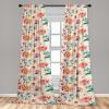 Ambesonne Floral Curtains, Neutral Colors Delicate Blooming Flowers Pattern Dreamy Blush Tone Art, Window Treatments 2 Panel Set for Living Room Bedroom, Pair of – 28″ x 63″, Hot Pink Charcoal Grey(Dark Coral Petrol Blue)
