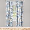 Ambesonne Floral Curtains, Neutral Colors Delicate Blooming Flowers Pattern Dreamy Blush Tone Art, Window Treatments 2 Panel Set for Living Room Bedroom, Pair of – 28″ x 63″, Hot Pink Charcoal Grey(Soft Blue Almond Ecru)