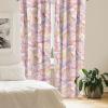 Ambesonne Floral Curtains, Neutral Colors Delicate Blooming Flowers Pattern Dreamy Blush Tone Art, Window Treatments 2 Panel Set for Living Room Bedroom, Pair of – 28″ x 63″, Hot Pink Charcoal Grey(Pale Peach Soft Pink)
