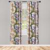 Ambesonne Floral Curtains, Neutral Colors Delicate Blooming Flowers Pattern Dreamy Blush Tone Art, Window Treatments 2 Panel Set for Living Room Bedroom, Pair of – 28″ x 63″, Hot Pink Charcoal Grey(Fawn Pale Eggplant)