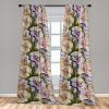 Ambesonne Floral Curtains, Neutral Colors Delicate Blooming Flowers Pattern Dreamy Blush Tone Art, Window Treatments 2 Panel Set for Living Room Bedroom, Pair of – 28″ x 63″, Hot Pink Charcoal Grey(Fawn Pale Eggplant)
